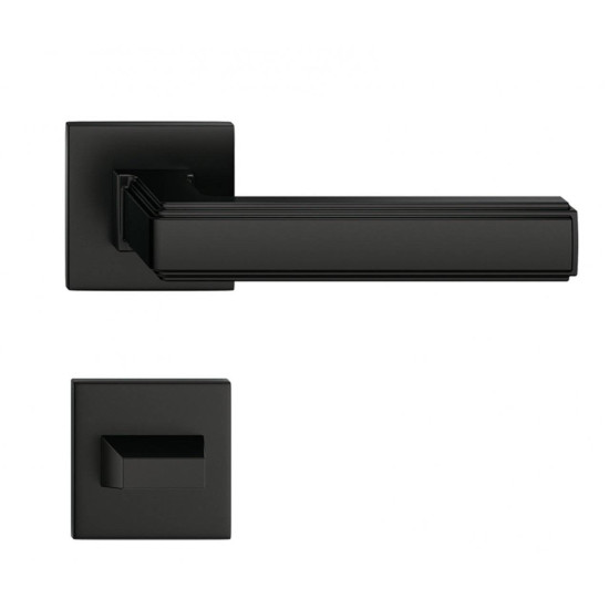 Manere usi ROYAL Q SLIM negru mat cu rozeta wc