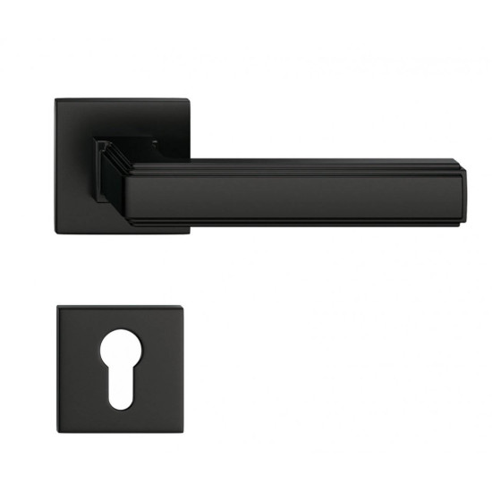 Manere usi ROYAL Q SLIM negru mat cu rozeta yala