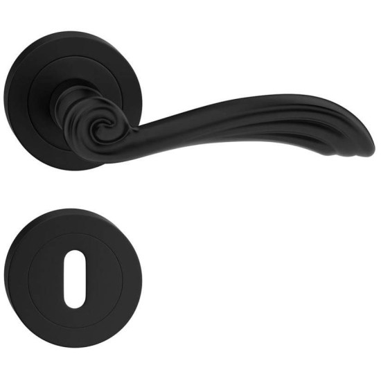 Manere Usi STELA ( ORION ) negru mat cu rozeta cheie