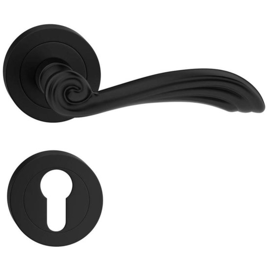 Manere Usi STELA ( ORION ) negru mat cu rozeta yala