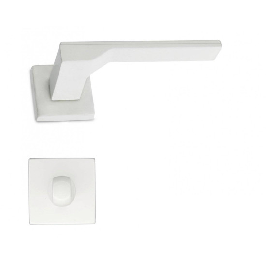 Manere usi TIFFANIS alb mat cu rozeta wc