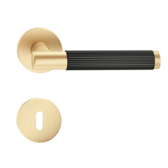 Manere usi TIME LINEAR cu rozeta cheie auriu satin - negru