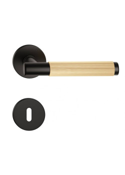 Manere usi TIME LINEAR cu rozeta cheie negru - auriu satin