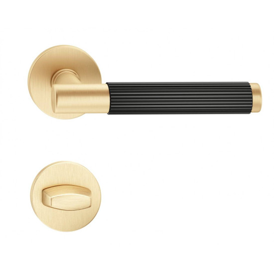 Manere usi TIME LINEAR cu rozeta wc auriu satin - negru