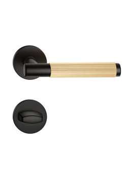 Manere usi TIME LINEAR cu rozeta wc negru - auriu satin