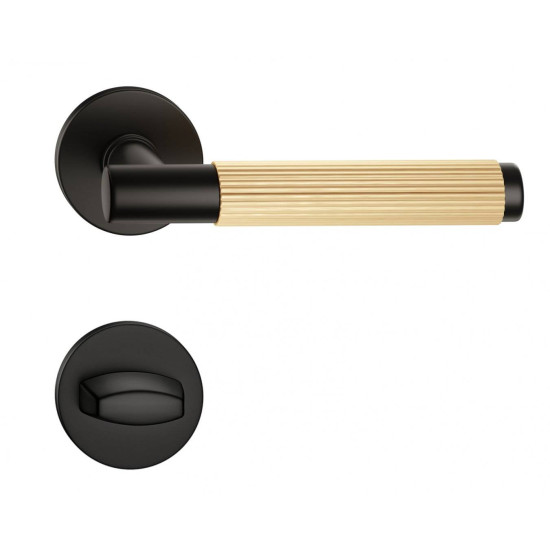 Manere usi TIME LINEAR cu rozeta wc negru - auriu satin