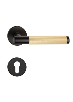 Manere usi TIME LINEAR cu rozeta yala negru - auriu satin