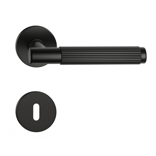 Manere usi TIME LINEAR negru cu rozeta cheie Manere usi TIME LINEAR negru cu rozeta cheie