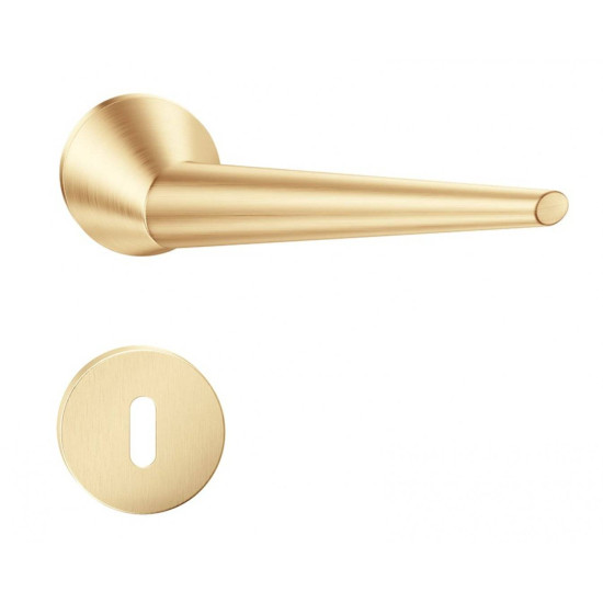 Manere usi Unica ( Cone ) slim auriu satin cu rozeta cheie