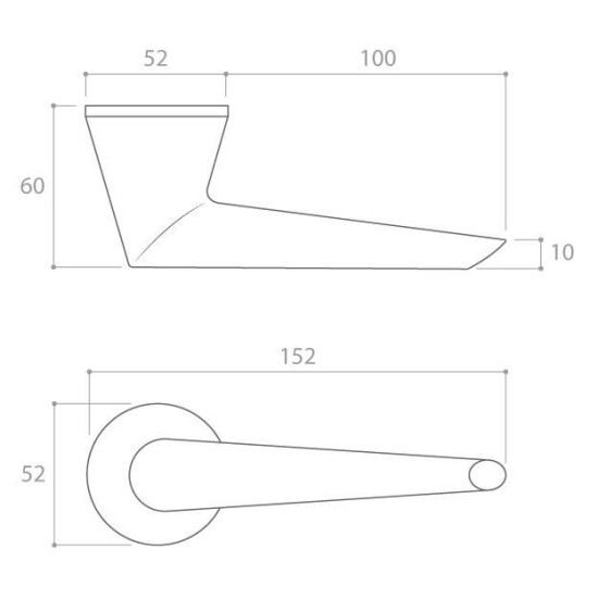 Manere usi Unica ( Cone ) slim titan cu rozeta wc