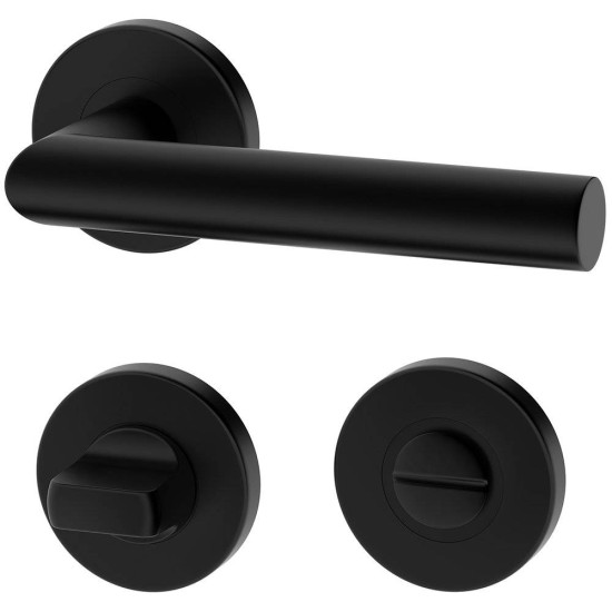 Manere usi UNO negru mat cu rozeta wc