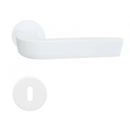 Manere usi ZOE R alb mat cu rozeta cheie