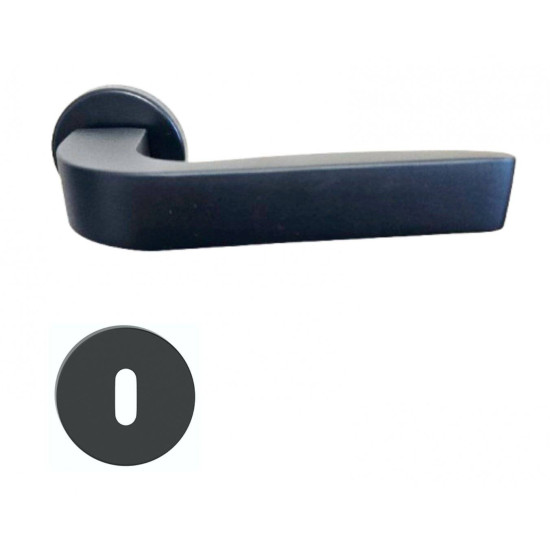 Manere usi ZOE R negru mat cu rozeta cheie