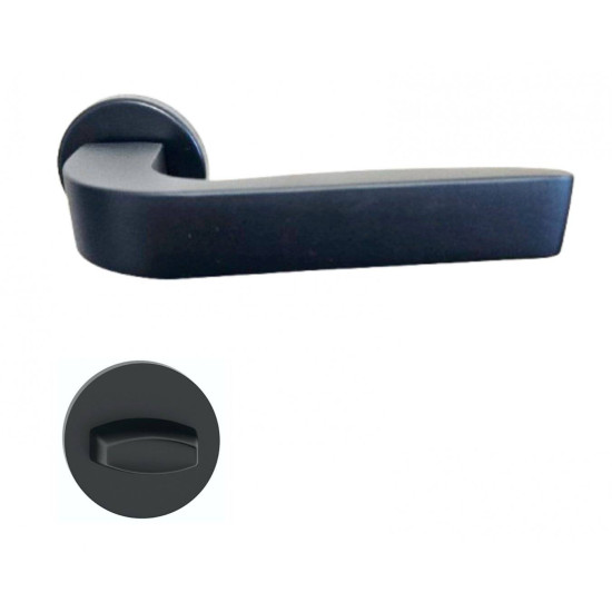 Manere usi ZOE R negru mat cu rozeta wc