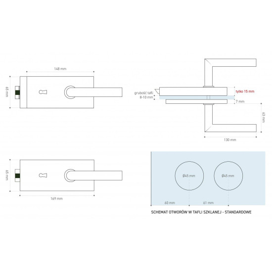 Set complet usi sticla alb mat cu balamale orizontale cheie