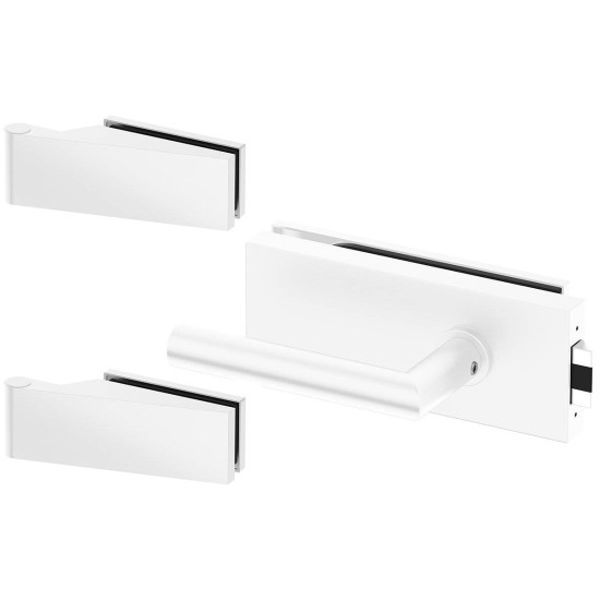 Set complet usi sticla alb mat cu balamale orizontale ORB