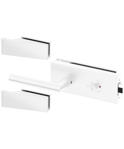 Set complet usi sticla alb mat cu balamale orizontale wc