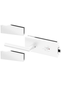 Set complet usi sticla alb mat cu balamale orizontale wc