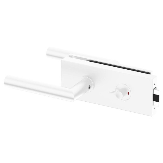 Set complet usi sticla alb mat cu balamale orizontale wc