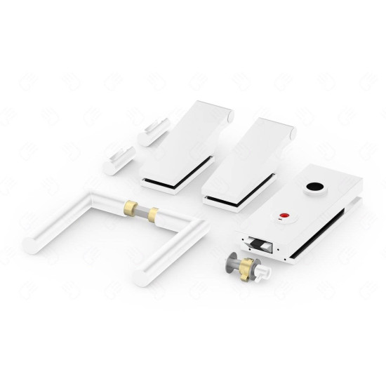 Set complet usi sticla alb mat cu balamale orizontale wc