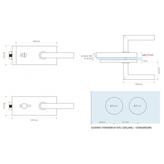 Set complet usi sticla alb mat cu balamale orizontale wc