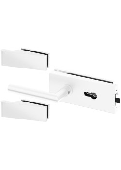 Set complet usi sticla alb mat cu balamale orizontale yala