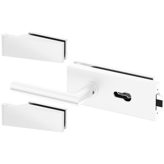 Set complet usi sticla alb mat cu balamale orizontale yala