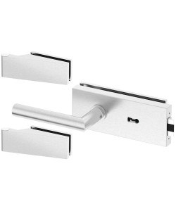 Set complet usi sticla inox cu balamale orizontale cheie