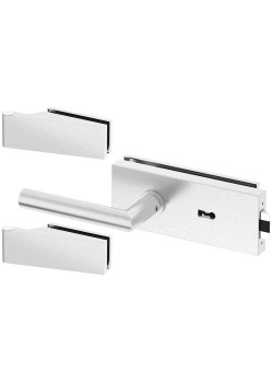 Set complet usi sticla inox cu balamale orizontale cheie