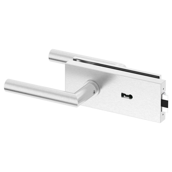 Set complet usi sticla inox cu balamale orizontale cheie