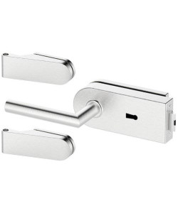 Set complet usi sticla inox cu balamale orizontale cheie 2