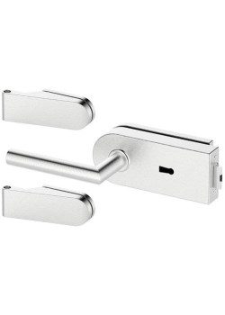 Set complet usi sticla inox cu balamale orizontale cheie 2