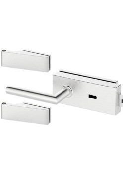 Set complet usi sticla inox cu balamale orizontale cheie 3