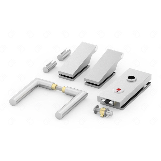 Set complet usi sticla inox cu balamale orizontale wc