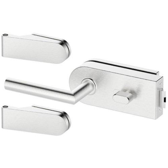 Set complet usi sticla inox cu balamale orizontale wc 2