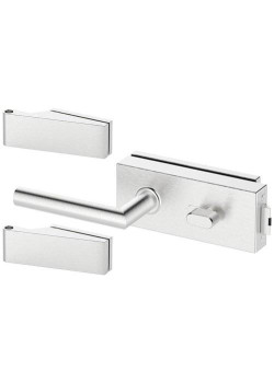 Set complet usi sticla inox cu balamale orizontale wc 3