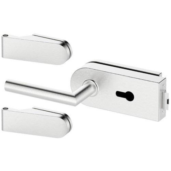 Set complet usi sticla inox cu balamale orizontale yala 2