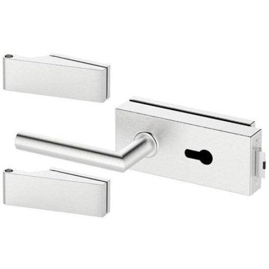 Set complet usi sticla inox cu balamale orizontale yala 3