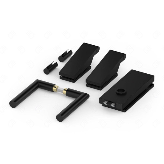 Set complet usi sticla negru mat cu balamale orizontale ORB