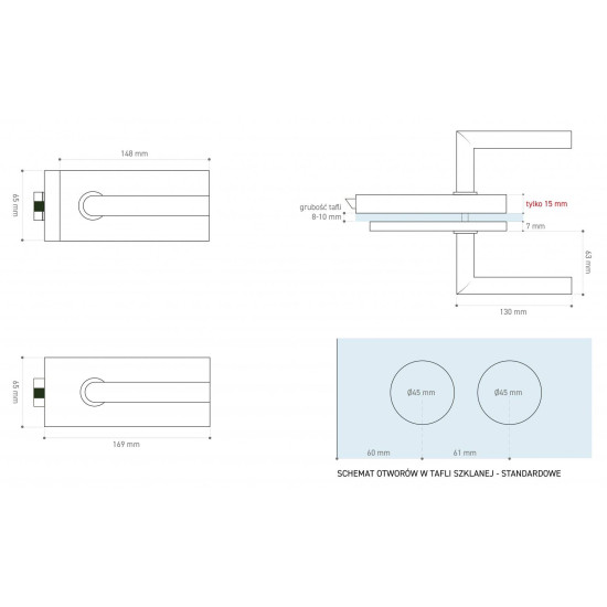 Set complet usi sticla negru mat cu balamale orizontale ORB