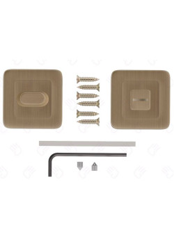 Set rozete bronz patinat lucios patrate wc Set rozete bronz patinat lucios patrate wc