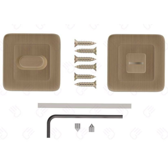 Set rozete bronz patinat lucios patrate wc