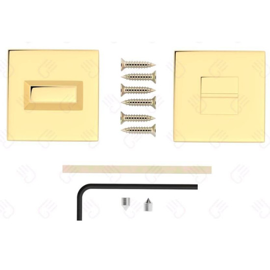 Set rozete SLIM auriu lucios patrate wc