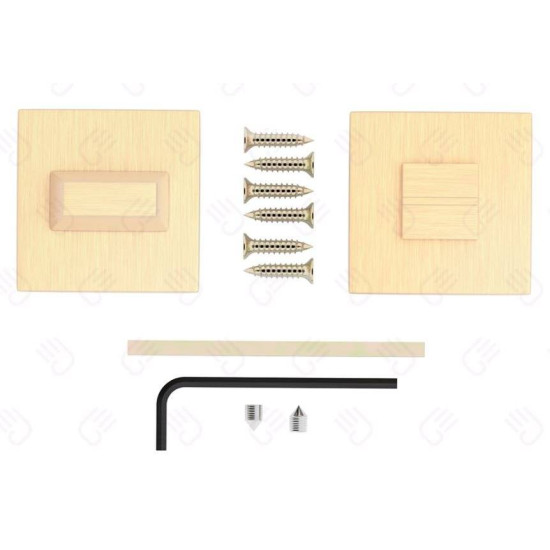 Set rozete SLIM auriu satin patrate wc